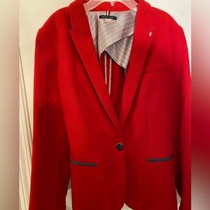 Tommy Hilfiger Red Jacket with blue elbow pad and accents